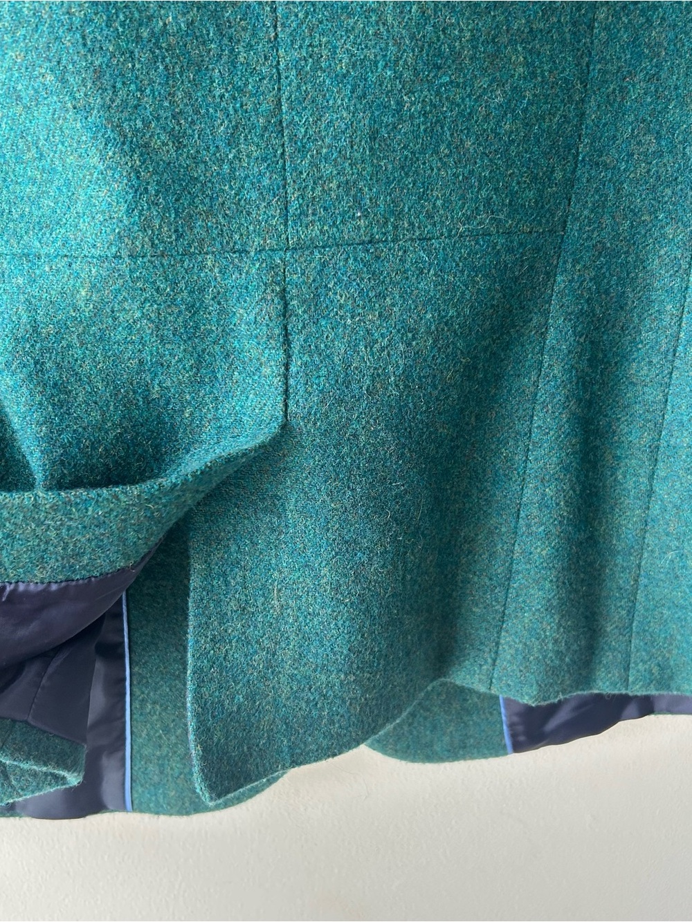 Talbots Faux Fur Collar Aberdeen Blazer Forest Green 14P - Picture 9 of 13